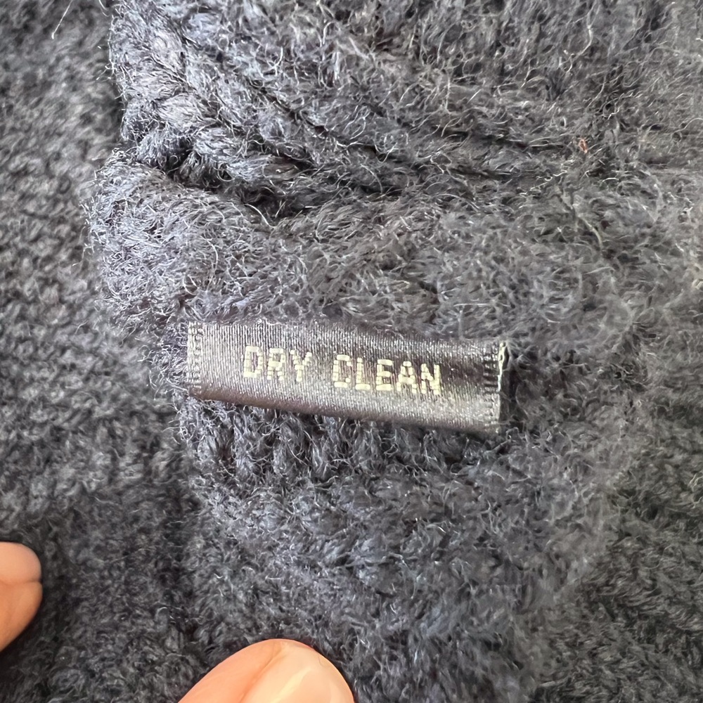 Faconnable Vintage Textured Knit Navy Sweater - Picture 4 of 4
